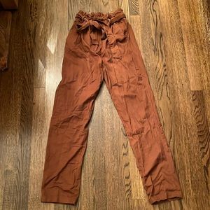 High-Waisted Paper-Bag Pants